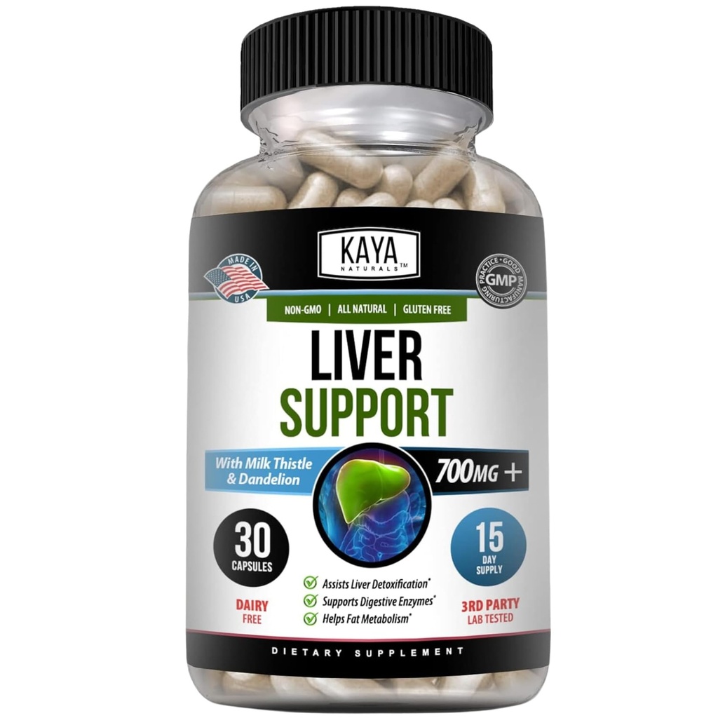 Kaya Naturals Liver Cleanse Detox & Repair - συμπλήρωμα γαϊδουράγκαθου - Detox ήπατος για γυναίκες και άνδρες - εκχύλισμα Artichoke και κάψουλες ρίζας Dandelion - 30 Count
