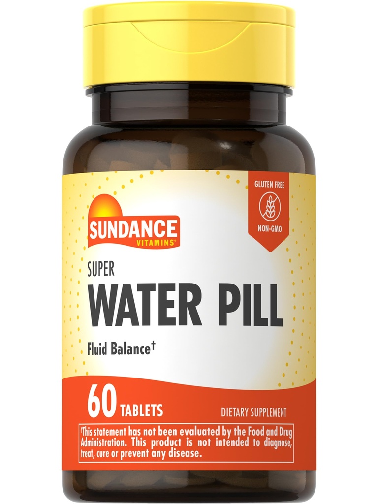 Sundance Water Pills Supplement | 60 Tablets | Fluid Balance | Vegetarian, Non-GMO, and Gluten Free Formula