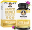 Ancient Bliss Liver Love - Natural Milk Thistle Liver Detox and Liver Health Cleanse Supplement - Support Healthy Liver in Men and Women - 60 Capsules - with Burdock, Dandelion, Cloves, and More