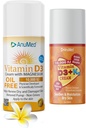 ANUMED Bundle Natural Cream with Vitamin (D3 10.000 IU Oil-Free) + (D3 with K2 10.000 IU Travel Size 2oz) Ισχυρά συστατικά με Υαλουρονικό Οξύ, Μαγνήσιο, Βιταμίνη Ε, Ψευδάργυρος, Βιταμίνη Β3.
