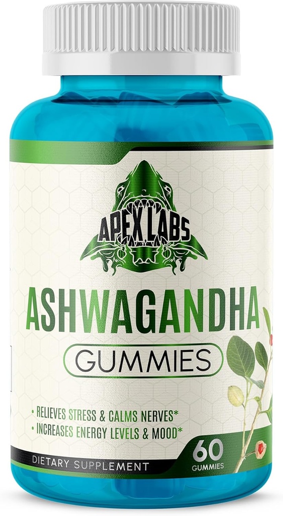 Ashwagandha Gummies - 60 Count - Μικτό μούρο, KSM-66, Vegan, Plant Based, Μη ΓΤΟ, Χωρίς γλουτένη & Ζελατίνη Δωρεάν χαλάρωση