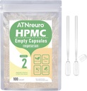 Μέγεθος 2 Empty Vegan Κάψουλες με 2 μικροκουτάλια - 100 Count Empty Vegetarian Capsule - Χάπια Κάψουλες για τη σκόνη Συμπληρώματα
