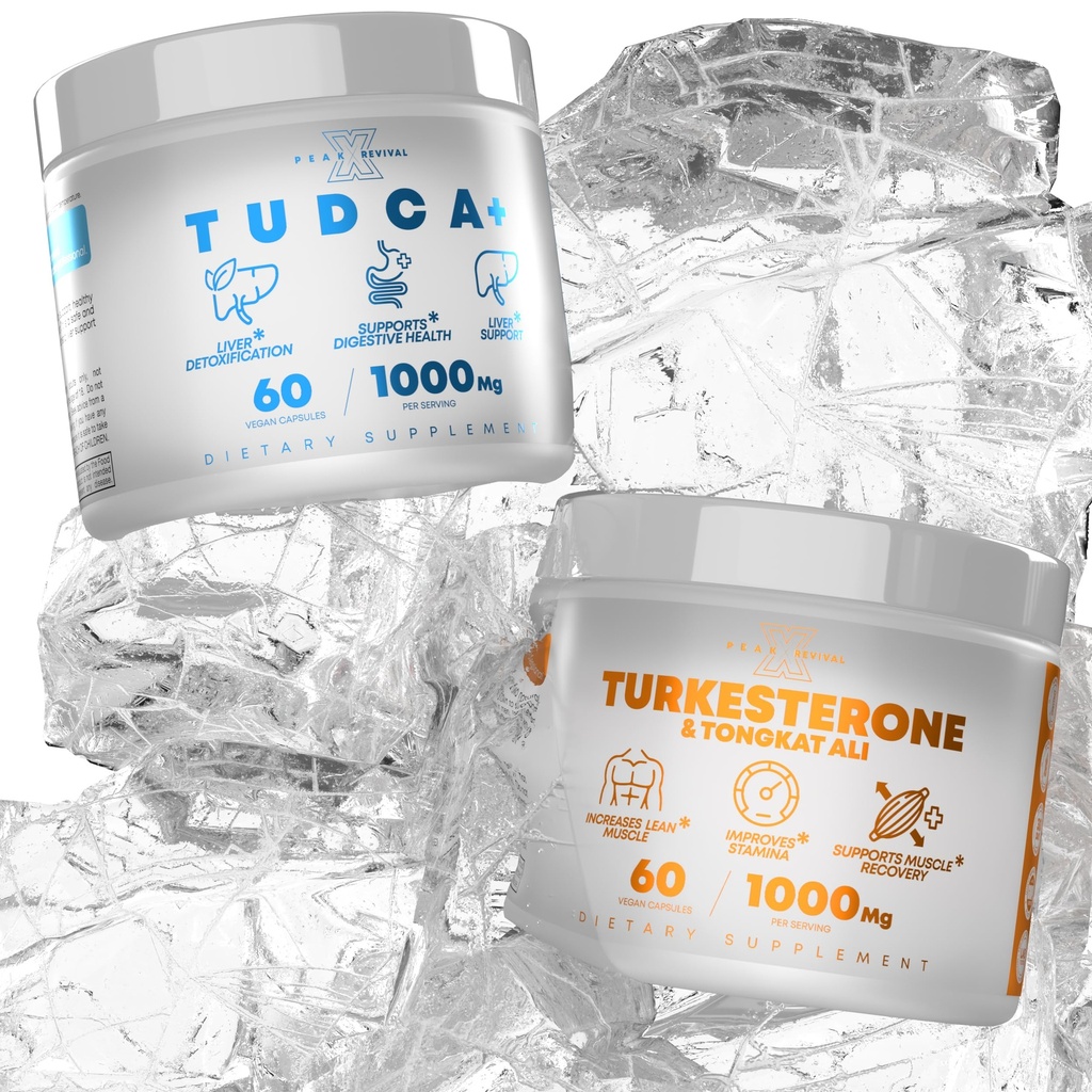 TUDCA+ 1000mg συμπλήρωμα αλατιού για την υποστήριξη ήπατος + Turkesterone & Tongkat Ali 1000mg αύξηση Stamina (60 κάψουλες)