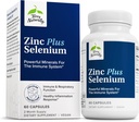 Terry Naturally Zinc Plus Selenium - Immune & Respiratory Health Supplement - Mineral Supplement with Zinc Bisglycinate Chelate - Formula with Selenium for Cellular Health Support - 60 Capsules