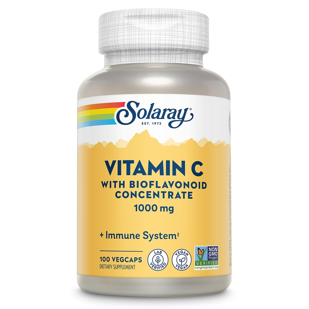 Solaray C συμπλήρωμα με Rose Hips, Acerola, Bioflavonoids, 1000mg, 100 Count