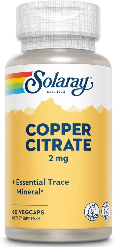 Solaray Biocitrate Copper Supplement, 2mg 