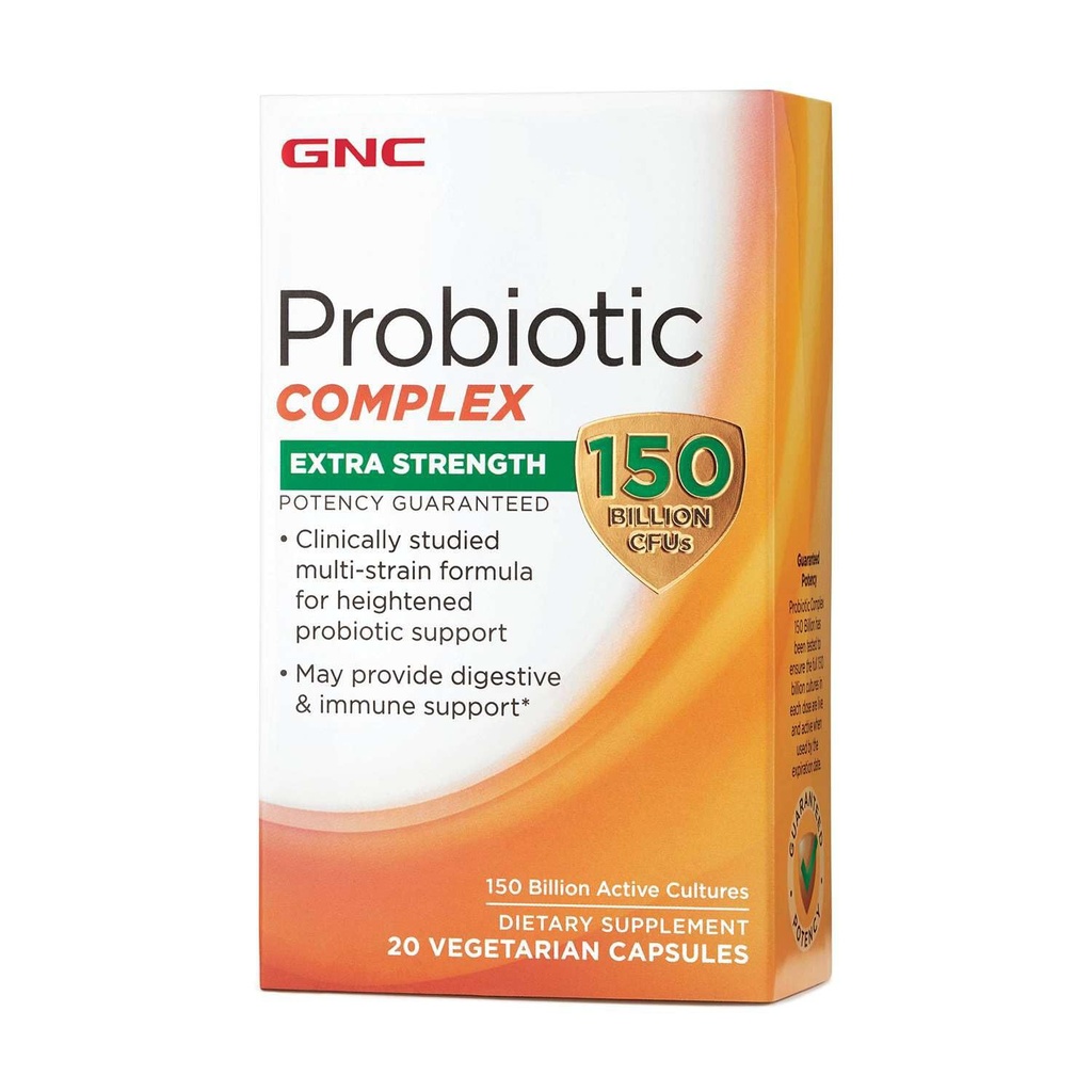 GNC Probiotic Complex Επιπλέον δύναμη με 150 δισεκατομμύρια CFUs, 20 κάψουλες, καθημερινή προβιοτική υποστήριξη