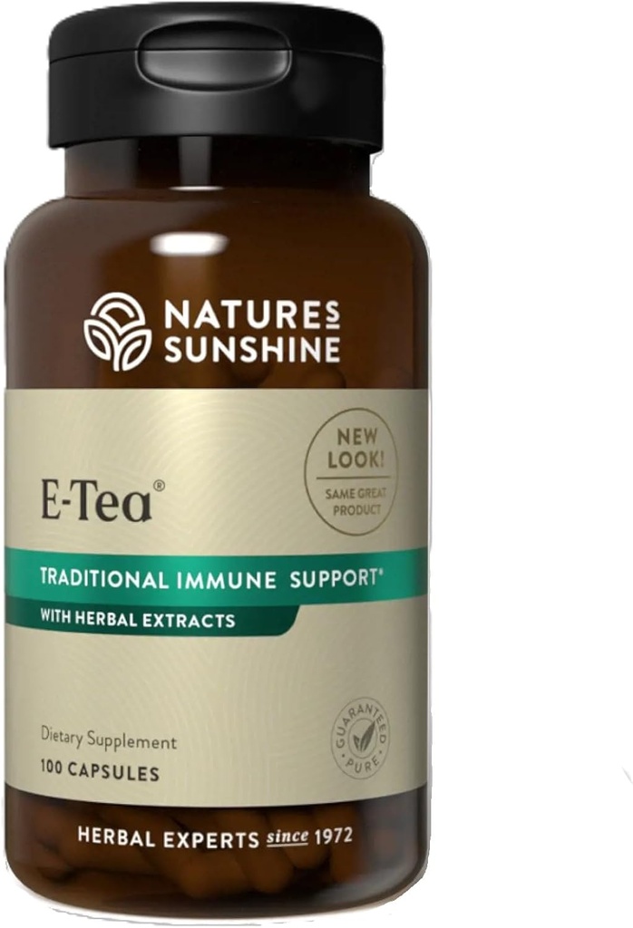 Nature's Sunshine E-Tea Capsules (100 Count), Capsulized Version of Essiac Tea to Support Immune Health