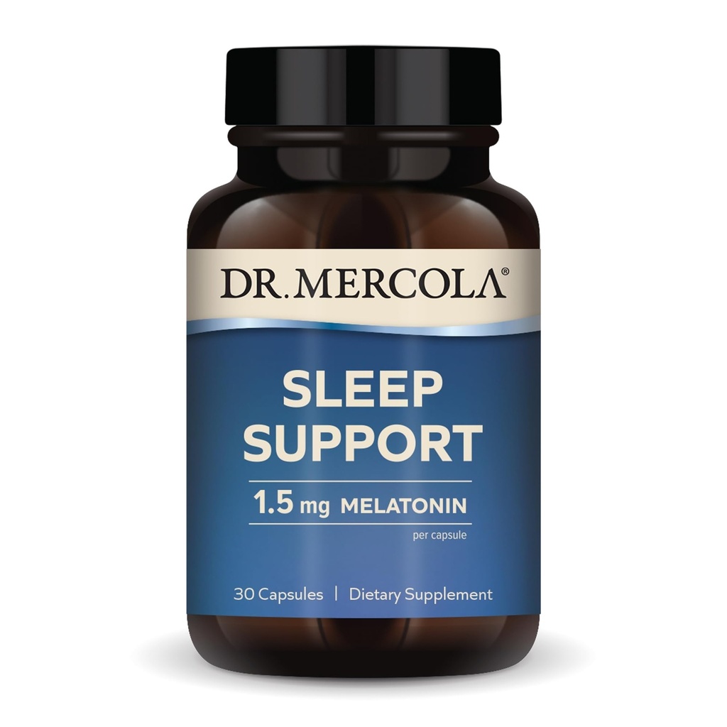 Δρ Mercola Υποστήριξη ύπνου με μελατονίνη, 1.5mg Μελατονίνη ανά υπηρεσία, 30 εξυπηρετήσεις (30 κάψουλες), συμπλήρωμα διατροφής, υποστηρίζει υγιή ύπνο και ψυχική εστίαση, μη ΓΤΟ
