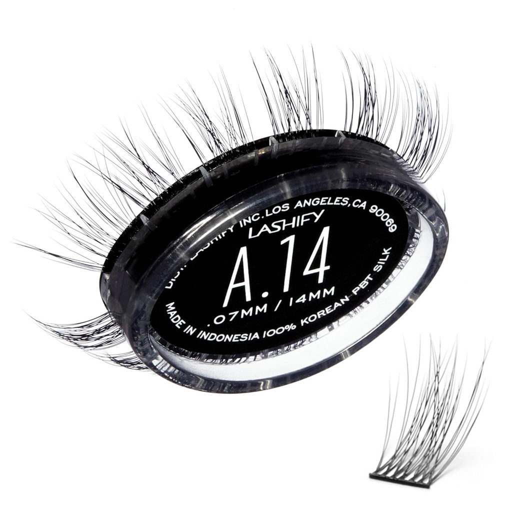Lashify Ενισχύστε 14mm Gossamer DIY Extensions Eyelash Refill, Black, Easy False Eyelashes for a Natural Look