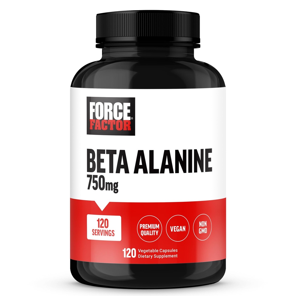 Power Factor Beta Alanine Κάψουλες, Beta-Alanine συμπλήρωμα αντοχής για την ενίσχυση της απόδοσης & μείωση της κόπωσης, κλινική δόση, Premium ποιότητα, Vegan, μη GMO, 120 κάψουλες