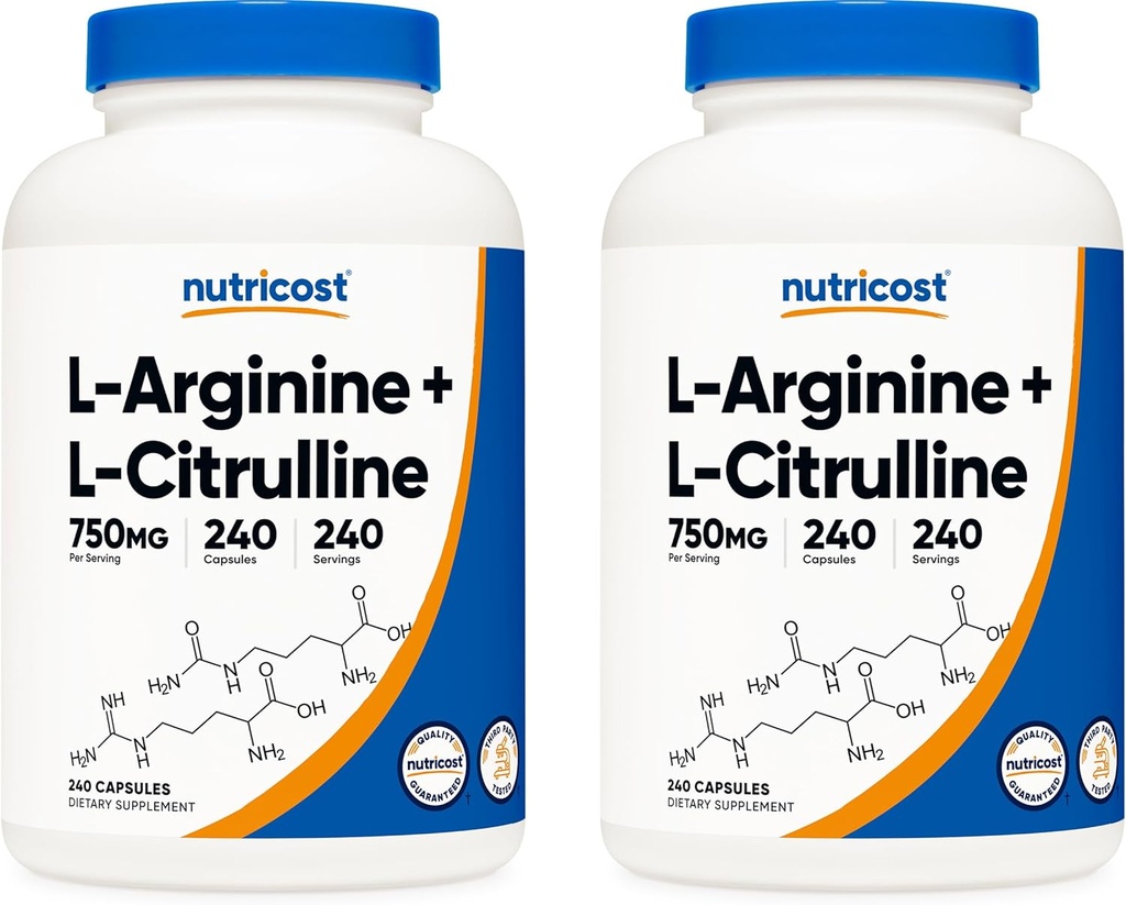 Νουτρικόστ L-αργινίνη L-Citrulline Complex 750mg, 240 κάψουλες (2 φιάλες) - Μη ΓΤΟ