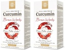Solgar Full Spectrum Curcumin Brain Works, 90 Licaps - μνήμη υποστήριξης Remember, Focus, Γνωστική λειτουργία - Αντιοξειδωτική υποστήριξη - Curcumin, BacoMind, Choline, Βιταμίνη B12 - Μη-GMO, Vegan - (πακέτο του 2)
