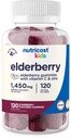 Nutricost Kids Elderberry Gummies (50mg) με ψευδάργυρο & βιταμίνη C 120 Gummies - Χωρίς γλουτένη, χωρίς σιρόπι καλαμποκιού