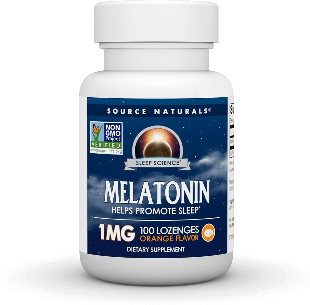 Source Naturals Sleep Science Μελατονίνη 1 mg, 100 Lozenges με γεύση πορτοκάλι