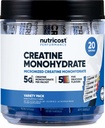 Nutricost Creatine Monohydrate Powder Variety Stickpacks (5 Γεύσεις, 20 Μερίδες) - Μικρονωμένα, 5 γραμμάρια Creatine Monohydrate ανά συσκευασία