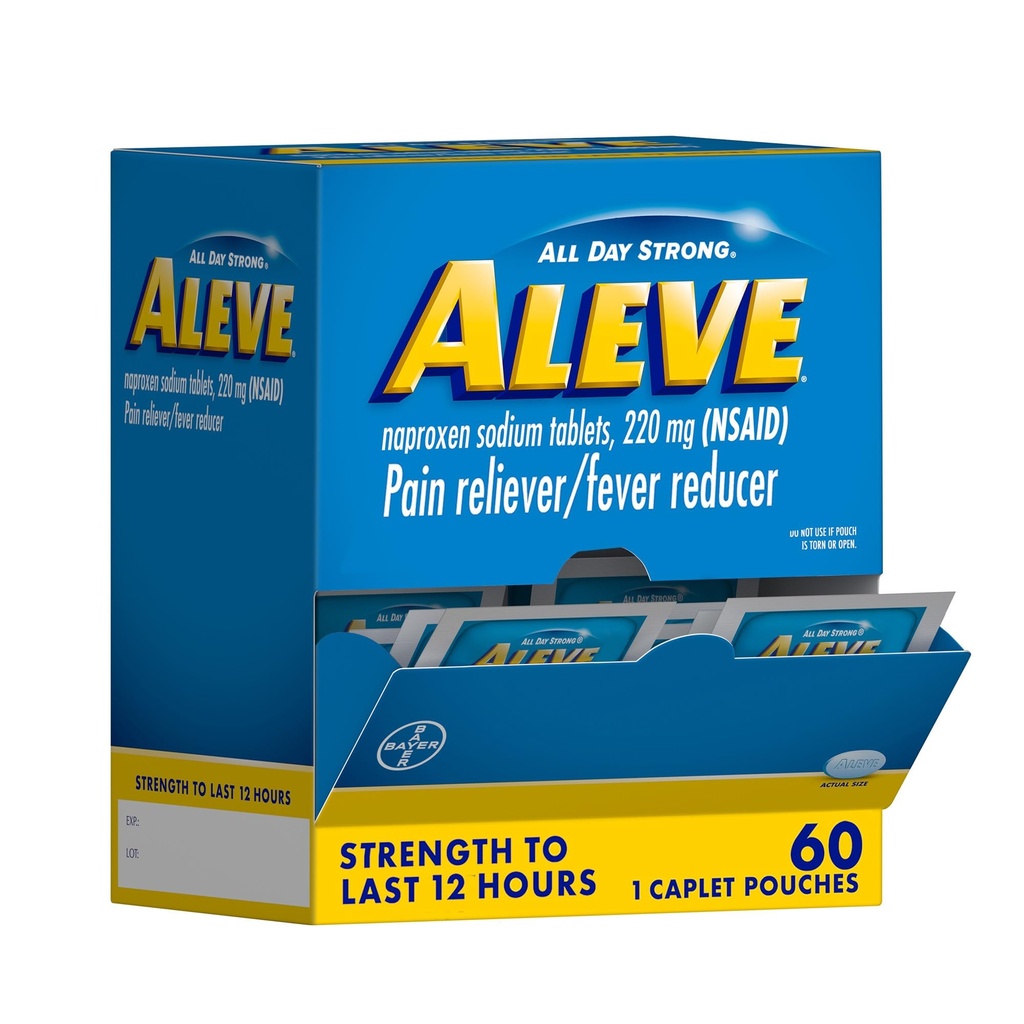 Aleve Pain Reliever & Πυρετός Reducer Naproxen Σωματίδια, Σώμα και Αρθρίτιδα Πόνος Reliever, Ιατρική για ενήλικες και παιδιά ηλικίας 12 και άνω, 60 Ατομικά πουγκιά