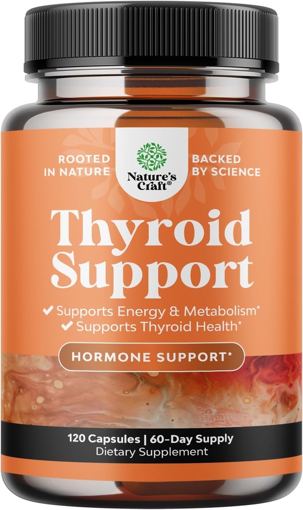 Βότανο Thyroid Support Complex - Poent Kelp Iodine συμπλήρωμα με L Tyrosine, Bladderwrack, Selenium & Pure Ashwagandha για την ισορροπία ορμονών - Mood & Energy Dietary Pills - 120 Hanal Caps