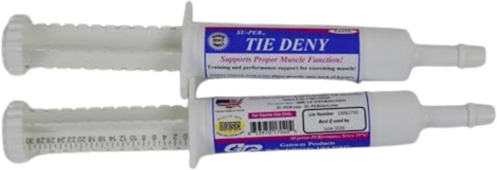 SU-PER Tie Deny Paste for Horses - Συμπλήρωμα ενέργειας για τη σωστή λειτουργία μυών σε άλογα απόδοσης - Κανονική κυκλοφορία & πρόσληψη οξυγόνου, παραγωγή ενέργειας, μείωση της κόπωσης - 30CC, (2 Pack)