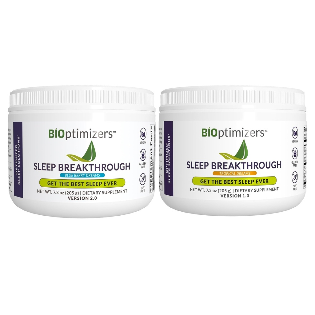 BIOptimizers Sleep Breakthrough σκόνη – τροπικά όνειρα & browry bundle – φυσικό συμπλήρωμα υποστήριξης ύπνου – 405g Σύνολο