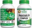 Βοτανική επιλογή Mega Fruits and Veggies Blend (60 κάψουλες) + Prostate 9 Complex (30 Softgels) Bundle - Energy Balance & Superfood Supplement + Urinary Flow & Cellular Health