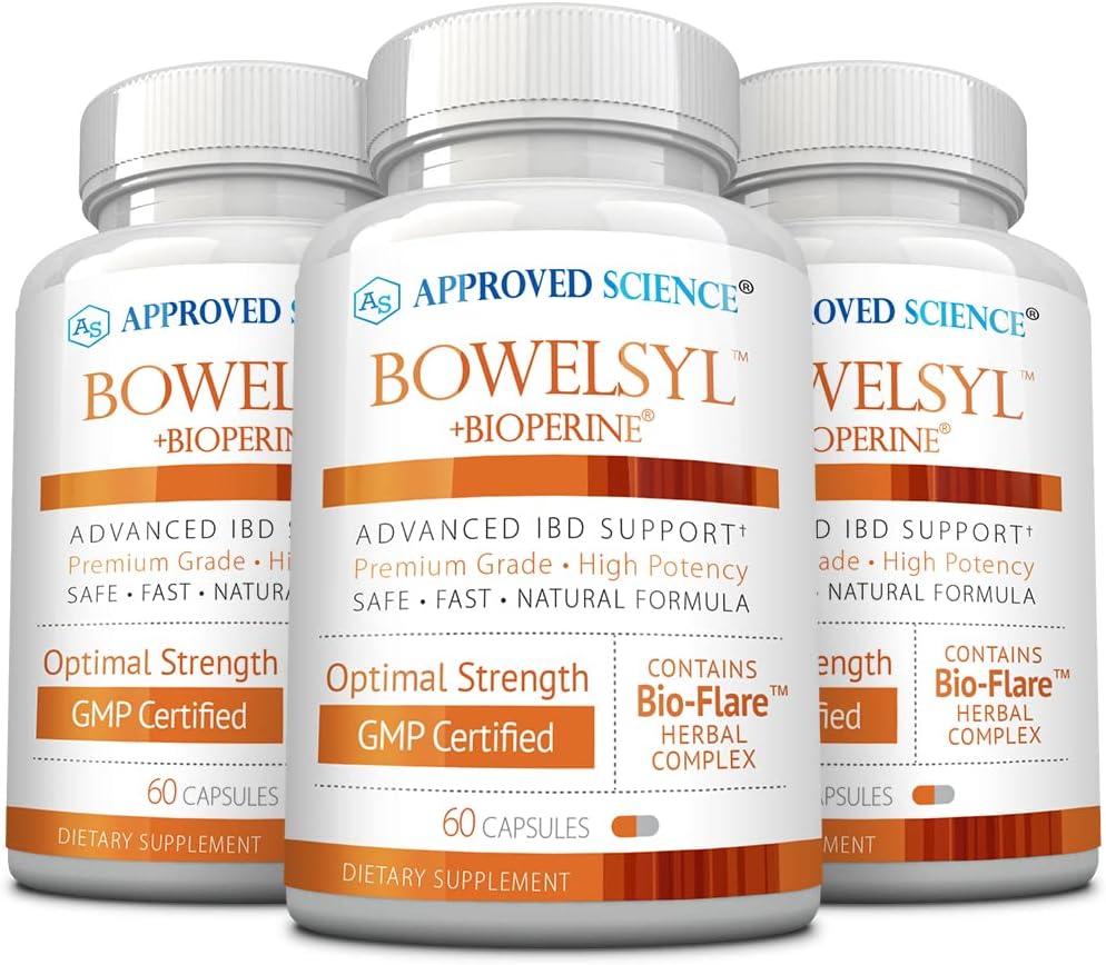 Approved Science Bowelsyl - 360 Capsules - Supports GI Tract, Soothes Colon, Restores Nutrients - High Absorption - All Natural, Non-GMO