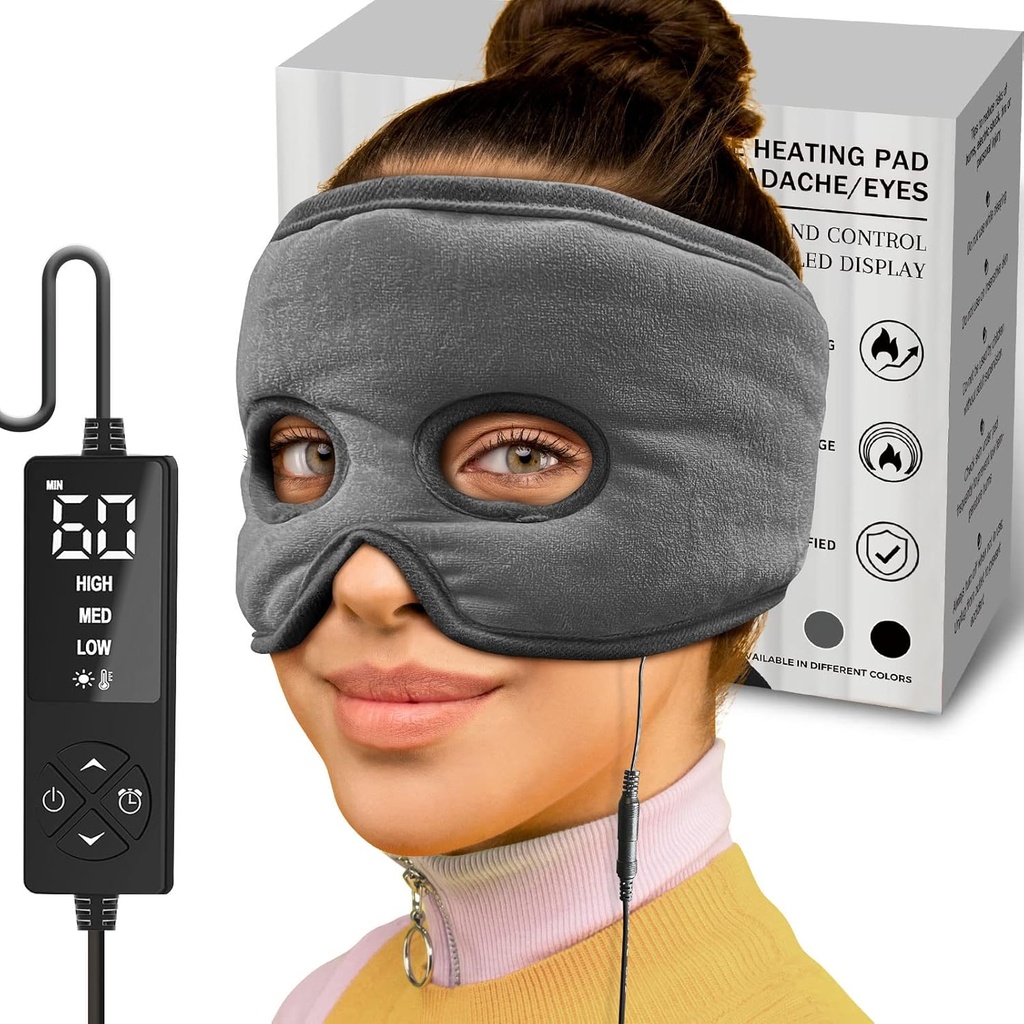 Sticro Sinus Relief Mask Moist Heat with 3 Temp Settings, Ex-Large Panhone Mask Electric Face Θέρμανση Pad for Sinus Pressure Relief, Ημικρανία, Ένταση Κεφαλαλγία Ανακούφιση