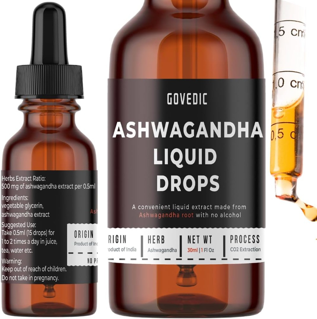 Ashwagandha Υγρές σταγόνες Συμπυκνωμένο 1 fl Oz 30ml 