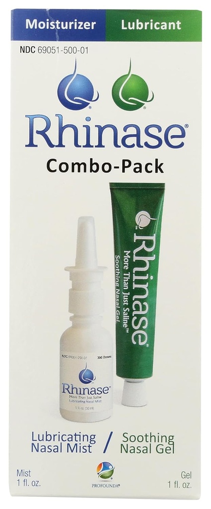 Ρινάση Ρινικής Φροντίδας Combo Pack - Ρινική Gel (1 oz) & Αλουμίνιο Spray (1 oz) για ξηρότητα, Αλλεργία Ανακούφιση & Μύτη Πρόληψη, Αλόη Χωρίς & pH Ισορροπημένη