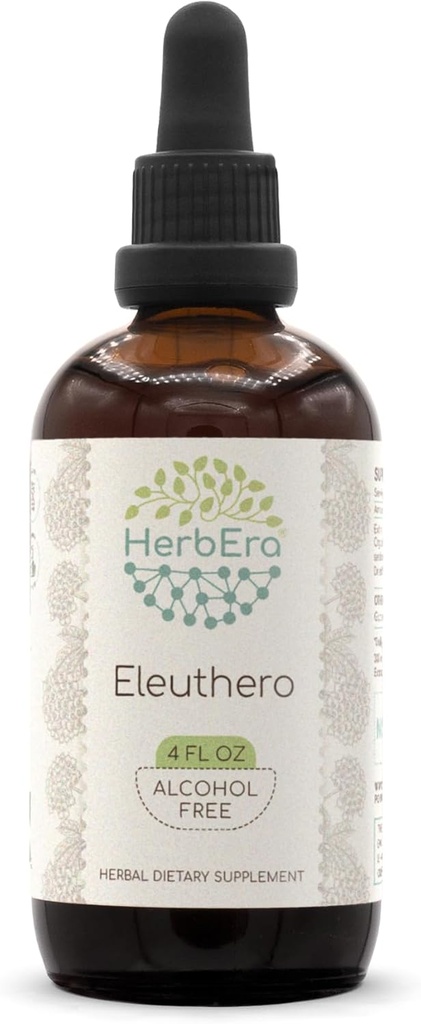 HerbEra Eleuthero B120 εκχύλισμα χωρίς αλκοόλη Βάμμα βοτάνων, συμπυκνωμένες σταγόνες υγρού Φυσικό (Eleutherococcus Senticosus, Siberian Ginseng) 4 fl oz