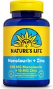 Nature's Life Monolaurin Plus Zinc Immune Support Supplement - 936mg Monolaurin from Raw Coconuts, Zinc 15mg, Supports Gut Health, Balanced Gut Flora, 60-Day Guarantee, 45 Serv, 90 Vegetarian Capsules