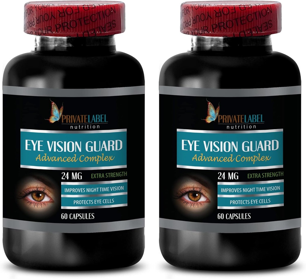 Συμπληρώματα ματιών Lutein - Eye Vision Guard 24 MG - Advanced Eye Complex - Lutein for Eyes, Vision Support Complex, Vitamin A, Grape Seed Extract, Vision Pills for Eyes Πάνω από 50, 2 Bottles 120 Κάψουλες