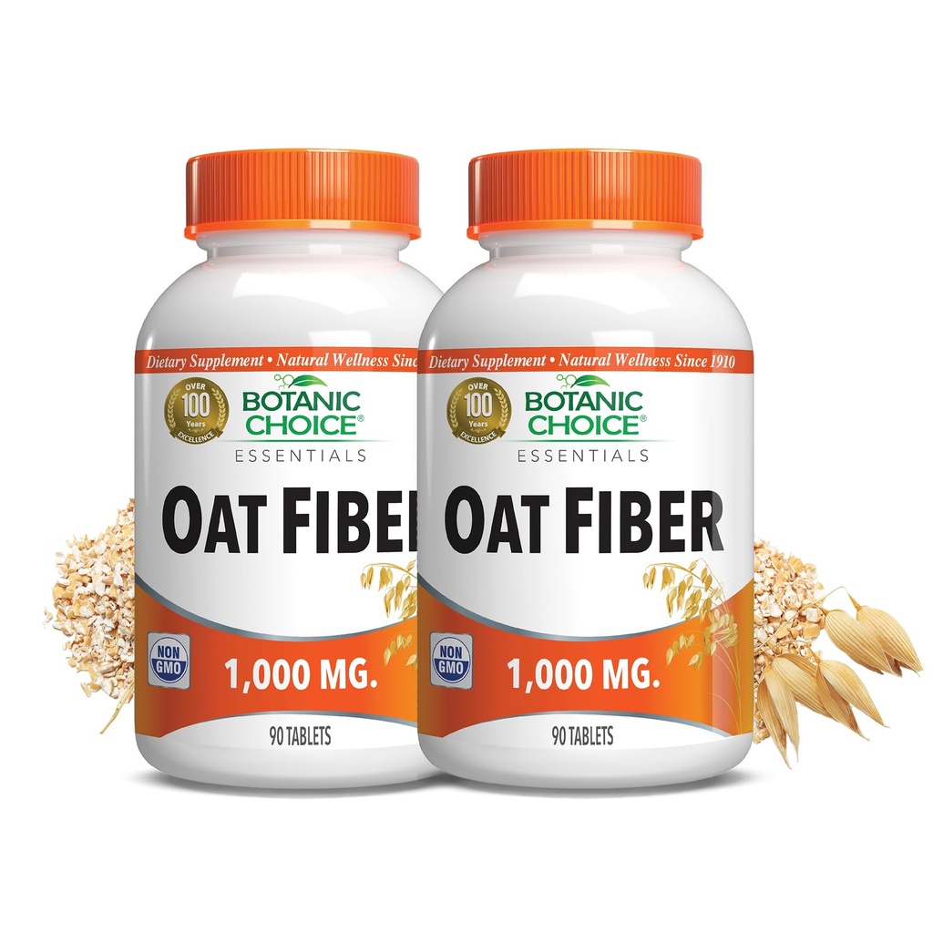 Botanic Choice Oat Fiber Dietary Supplement - Digestive Health for Women and Men - Συσκευασία των 2