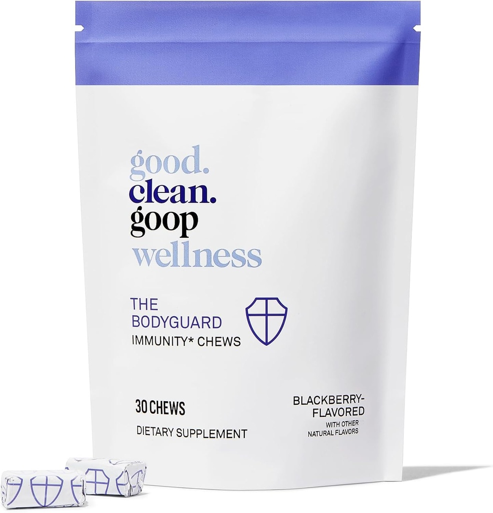 good.clean.goop Wellness The Bodyguard Immunity Chews | Dietary Supplement for Immune Support | Elderberry Extract & Vitamin D | Berry Flavored | Immune System Booster | Pack of 30 Chews | Non-GMO