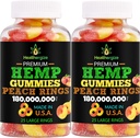 2PACK Hemp Gummies-Fresh Delicious Gummy Peach-for Sleep, Calm and Relax, Back-Premium Hemp Oil Gummy Edibles, Natural Hemp Party-Made in USA