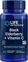 Επέκταση ζωής Black Elderberry + Βιταμίνη C, Καθημερινή Ανοσολογική Υποστήριξη από Elderberry & Vitamin C, Χωρίς Γλουτένη, Μη ΓΤΟ, Χορτοφαγικά, 60 Κάψουλες