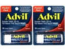 2 Pack of Pocket Pack Advil Pain Reliever / Fever Reducer Ibuprofen 200mg - 10 Coated Tablets PER Pack (20 Tablets Total)