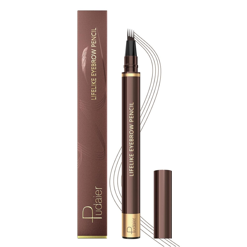 Microblading Eyebrow Pen, Magic Eyebrow Pencil for Women with 4 Fork Tip, Αδιάβροχη πένα Makeup Brow, Natural-look, Hair Like Strokes, Long Wearing