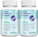 Misstay 2400 MG Complex Liposomal Glutathion Softgels 1500 MG, Υψηλότερη Απορρόφηση, Ενεργή Μορφή Μειωμένη Γλουταθειόνη συμπλήρωμα, L-Γλουταθιονόνη (GSH) συμπλήρωμα για το ανοσοποιητικό, 120 Softgels