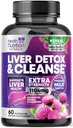 Gentle Liver Cleanse Detox & Repair Formula - Advanced Liver Support Supplement with Silymarin Milk Thistle, Dandelion Root, Artichoke Extract, Turmeric, Choline, & Beetroot - 60 Veggie Capsules