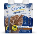 Glucerna Protein Smart Diabetes Care Shake, Chocolate, Diabetic Meal Replacement to Support Blood Sugar Management, 30g Protein, 150 θερμίδες, Έτοιμος να πιει, 11-fl-oz μπουκάλι, 4 Pack