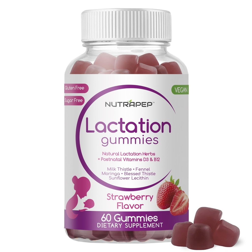 Γαλουχία και μεταγεννητική υποστήριξη Gummies - Milk Production Supply Συμπληρώματα για Θηλασμό Γυναίκες - με Βιταμίνες D3 B12 Γάλα Θήκη μάραθο Σπόροι Moringa Ηλίανθος Λεκιθίνη