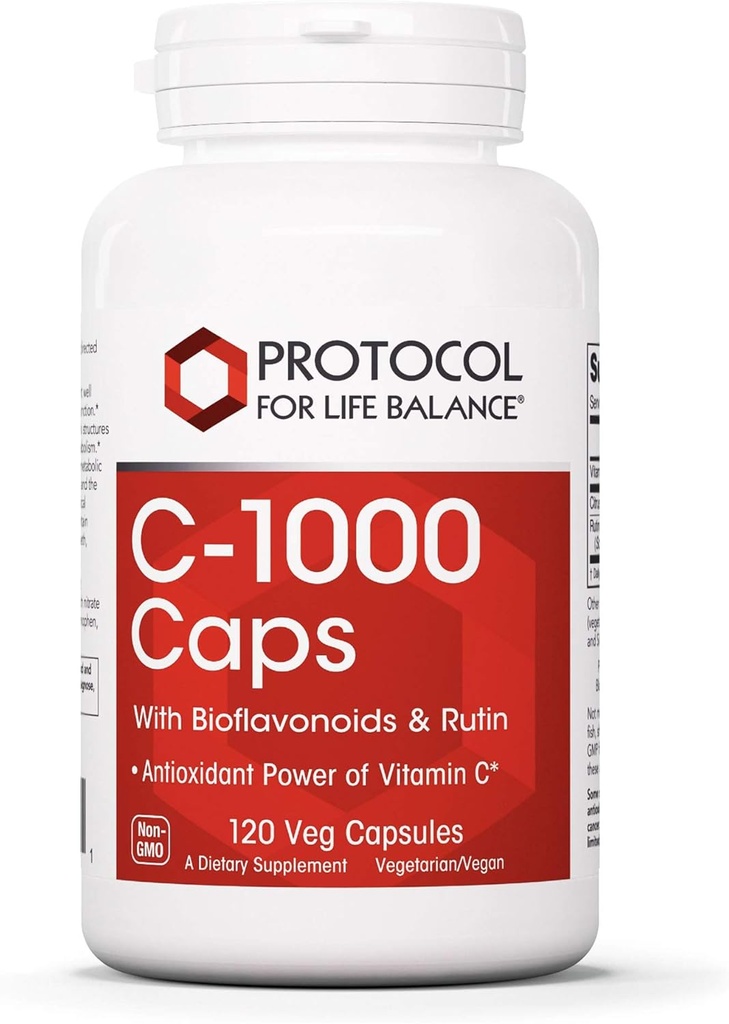 Πρωτόκολλο για την ισορροπία ζωής - C-1000 Caps με Bioflavonoids και Rutin - Αντιοξειδωτική δύναμη της βιταμίνης C, υποστηρίζει υγιή λειτουργία ανοσοποιητικού συστήματος, παρέχει κυτταρική προστασία - κάψουλες 120 Veg
