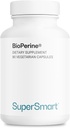 SuperSmart Bioperine 30mg per Day (95% Piperine) - Black Pepper Extract Supplement - Absorption Enhancer - Digestive Enzymes Support | Non-GMO & Gluten Free - 90 Vegetarian Capsules