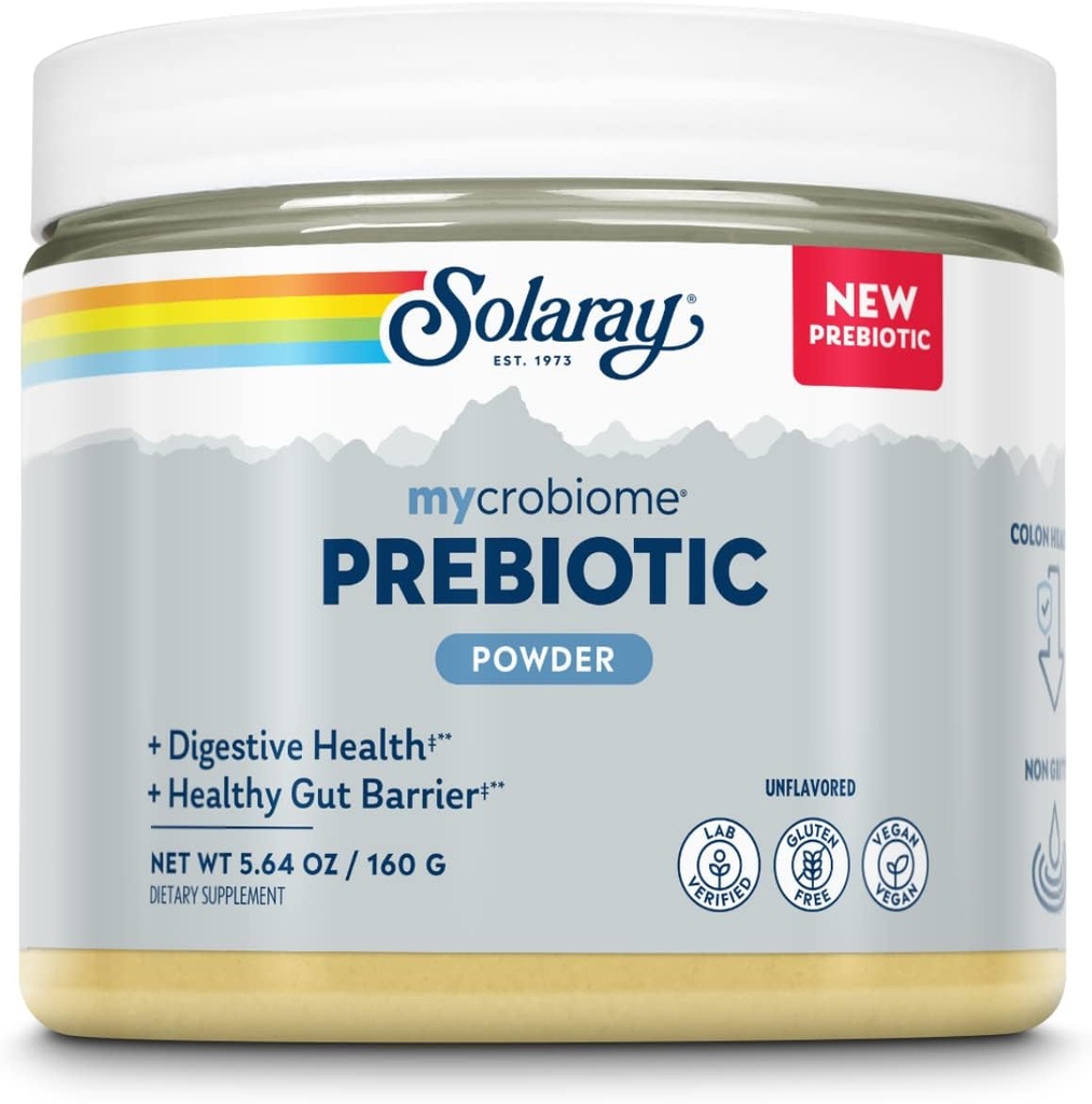 SOLARAY Mycrobiome Prebiotic Powder, Prebiotics for Women and Men, Digestive Nutritional Supplements for Colon and Gut Health, Non-Gritty, Easy-to-Mix, Non-Bloating Formula, 20 Servings, 5.64 OZ