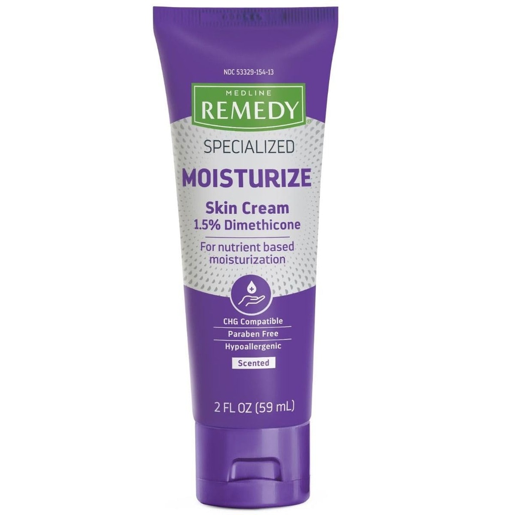 Medline Remedy Εξειδικευμένη Κρέμα Δέρματος (2 oz Tube), Αρωματισμένη, 1,5% Dimethicone, Ενυδατικό για Ξηρό Δέρμα, Χωρίς Θειικό, Χωρίς Paraben, Κρέμα Υποαλλεργικού Σώματος, Καθημερινή Λοσιόν για Ξηρό Δέρμα