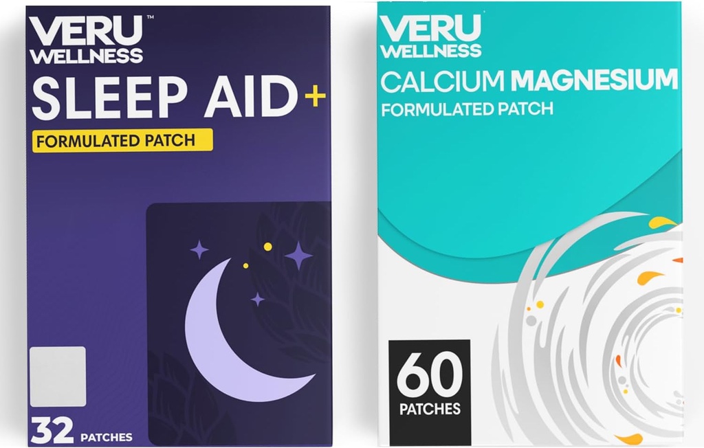 Veru Wellness Duo Lifestyle Patches - Μελατονίνη, Μαγνήσιο - Αυτοσυγκολλητική Χρονική Κυκλοφορία Topical Patch, 8-10 Ώρες (32 Ημέρα Προμήθεια)