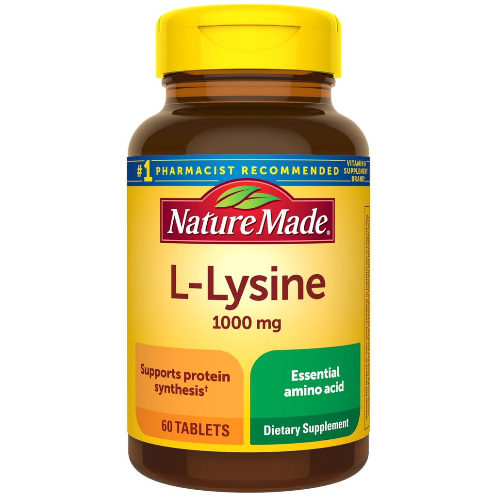 Nature Made L-Lysine 1000 mg, Συμπλήρωμα διατροφής, 60 δισκία, 60 ημέρες προσφοράς