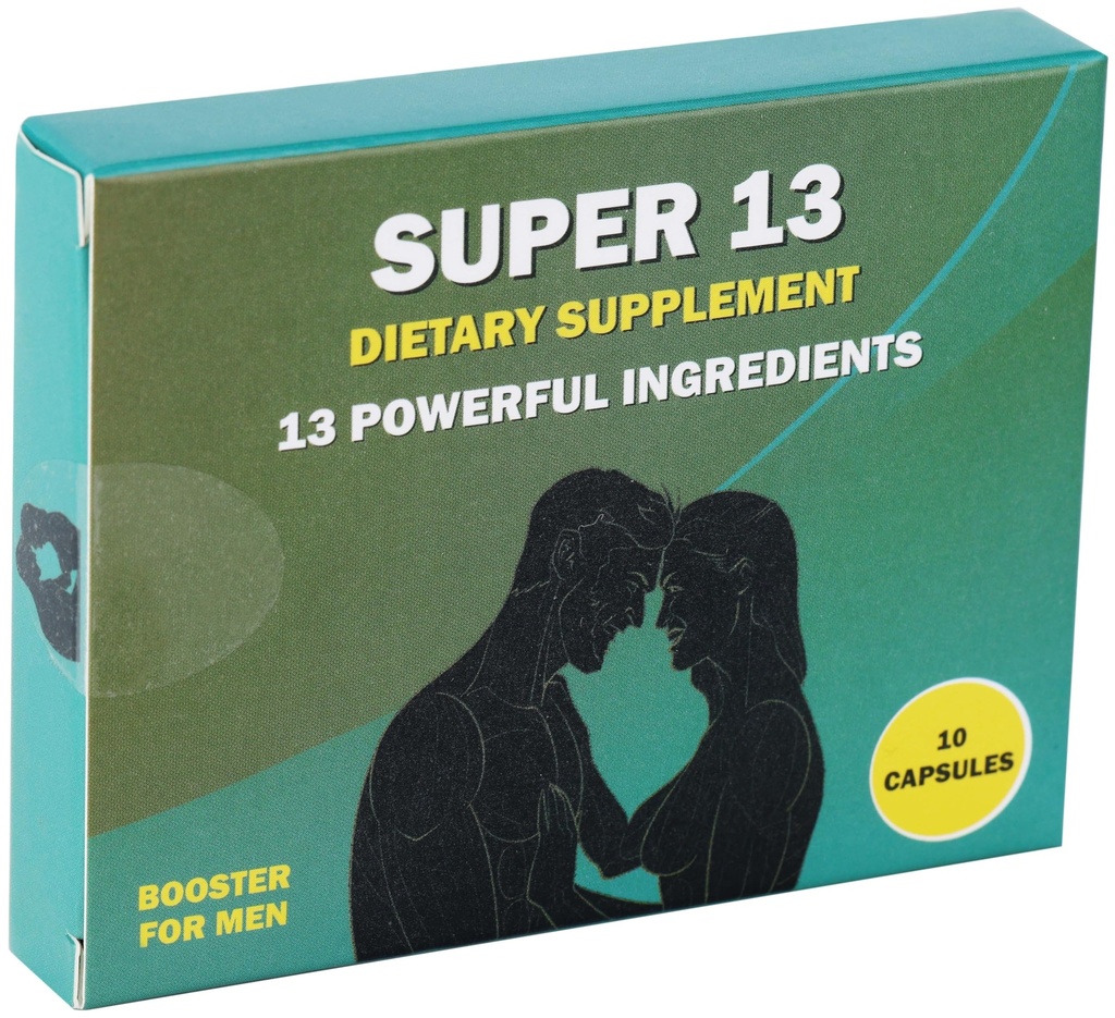 Super 13 Fast Acting Herbal Male Supplement for Men. 13 Potent Ingredients - Horny Goat Weed Tongkat Ali Maca & More for Energy Vitality Stamina Endurance and Performance Enhancer Pills 10 Caps