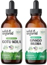 Άγρια & οργανικά Gotu Kola Βάμμα 4 fl oz & Ginkgo Biloba Βάμμα 4 fl oz